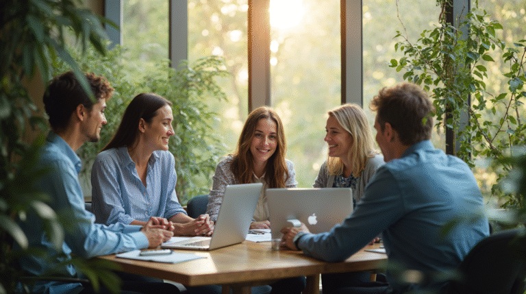 Consulting team and clients exchanging handshakes, representing successful partnerships in e-commerce strategy, CX, UX, and CRO consulting by Tako Strategy.