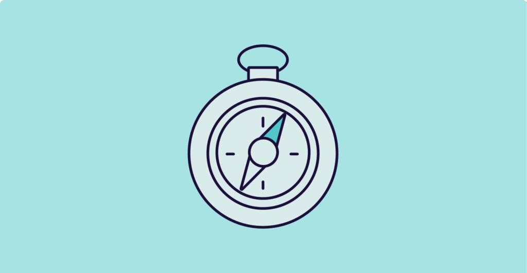 An illustration of a compass